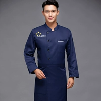 Синий лонгслив, фартук