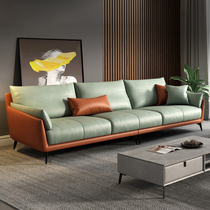  Leather office sofa Simple modern business meeting sofa Office light luxury three-person coffee table combination set