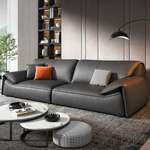  Leather office sofa Italian extremely simple modern light luxury business meeting reception combination three-person office sofa