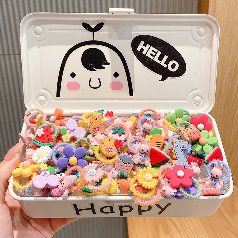 Children's hair rubber band baby girl does not hurt hair headdress small plush hair ring tied small pull hair ring hair accessories