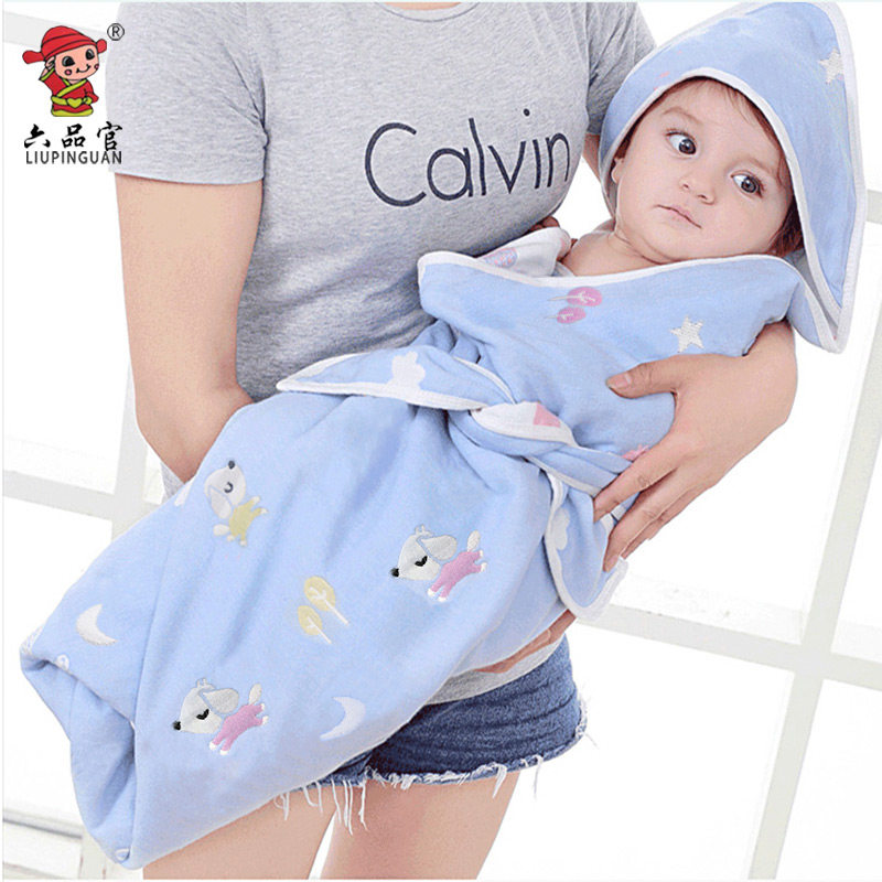 Six pints of official newborn baby cuddle by newborn bag by spring and autumn baby Supplies pure cotton yarn cloth towels Summer thin