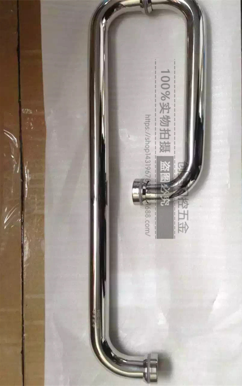 KFC Gate stainless steel hand aluminum alloy door glass door, move the bathroom door and pull the door handle