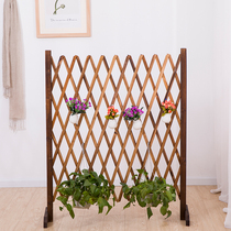 Gardening supplies telescopic pull net wooden fence fence fence guardrail fence flower stand climbing block partition screen carbonization anticorrosion