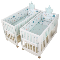 Detachable twin crib spliced ​​large bed multifunctional double baby bb newborn cradle bed child white