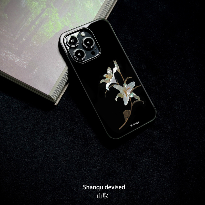 Mother-Of-Pearl Orchid New Chinese Style Suitable for iPhone 16 Pro Apple 16/15 Pro Max Phone Case New Model Flat Fruit 14 Pro Anti-Drop X Full Coverage 13 Pro Personalized 12 Mini High-End 11/XS Case