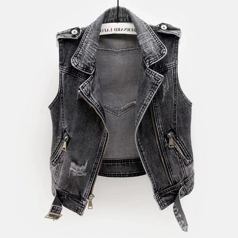 Women's Short Denim Vest for Outerwear, European Style, 2026 Spring and Autumn New Korean Version, Stylish and Unique Fashion Vest