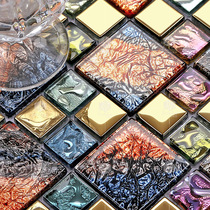 172 seven-color crystal glass plating puzzle mosaic TV background wall tile toilet living room