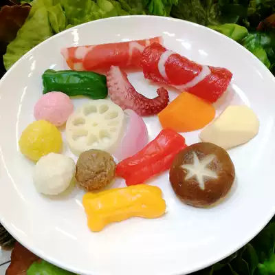 Simulated hot pot decoration beefball fungus fruit and vegetable food model bean dried mutton roll props