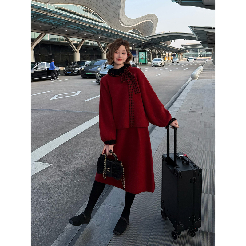 Yolo Youlu·Qianshanxue·New Chinese Style Sheep Wool+Special Animal Fur+Rabbit Fur Top+Long Skirt Set Yolo Youlu·Qianshanxue·New Chinese Style Sheep Wool+Special Animal Fur+Rabbit Fur Top+Long Skirt Set