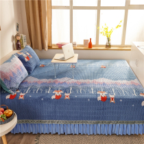 Crystal velvet bed cover Tatami large lengthened padded cotton non-slip quilting custom large Kang cover thickened single piece four seasons