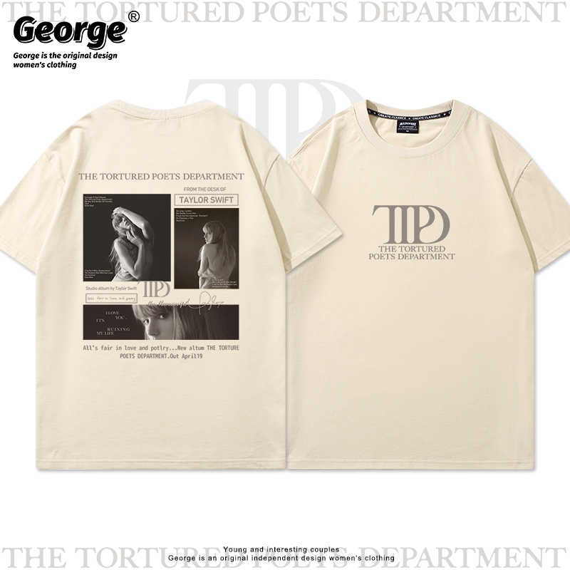 Taylor Swift Short-Sleeve Support Shirt Ttpd Songs of Sorrow Concert Merchandise T-Shirt Taylor Swift Top Unisex Summer