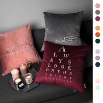 Zanwu original light luxury Nordic ins velvet embroidery pillow simple velvet cushion gold and silver thread solid color waist