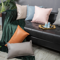 High-grade light luxury sheepskin pillow cushion leather sofa pillow leather cushion imitation leather pillow living room leather sofa cushion