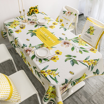 Light luxury American tablecloth cotton linen waterproof dining table fabric girl heart tablecloth rectangular coffee table table cloth net red