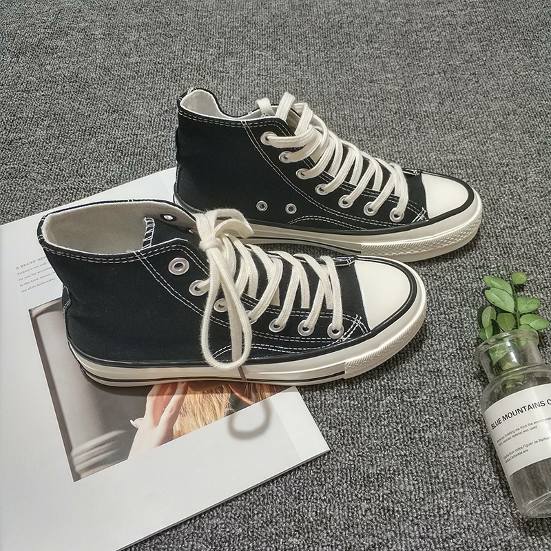 Giày vải nam thập niên 1970 để giúp giày đen nữ 2019 phiên bản mới của Hàn Quốc của giày vải cao cấp hoang dã giày thể thao nữ