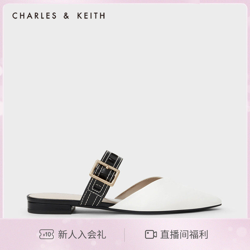 Charles & KEITH22 Summer New CK1-70920094 Ms. Hollow Trip Tip Low and Mueller Shoes