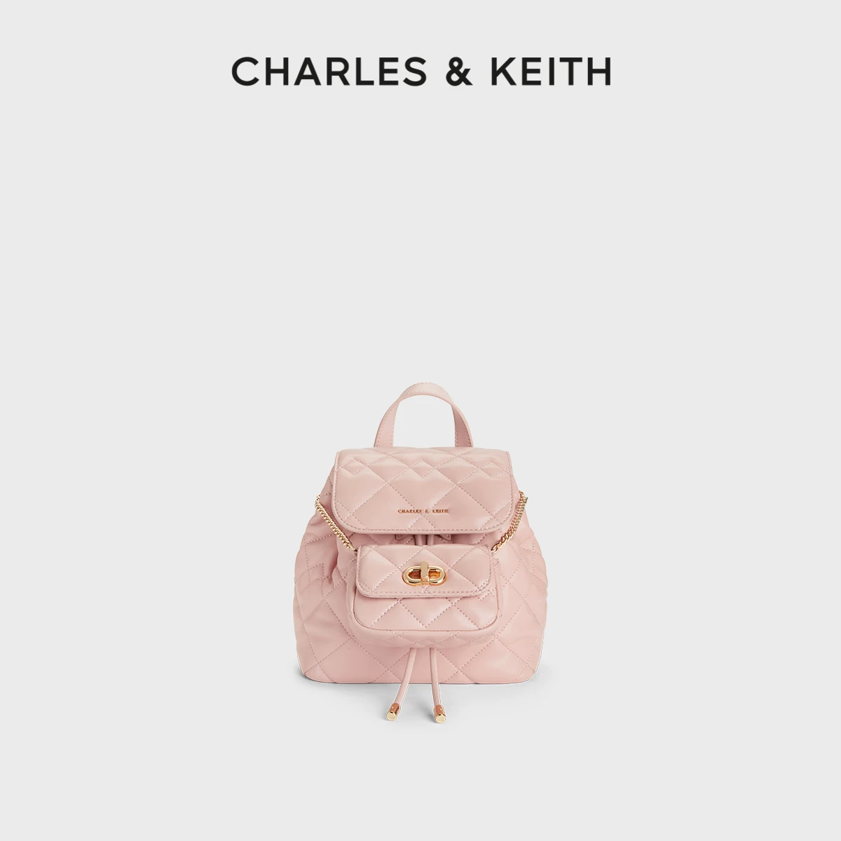 Charles&keith, capacious backpack with diamond pattern, Birthday gift