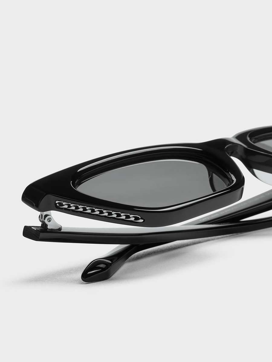 Charles&Keith Autumn and Winter Sunglasses Ck3-91280588 Fashionable Retro Cat-Eye Sunglasses Sunglasses