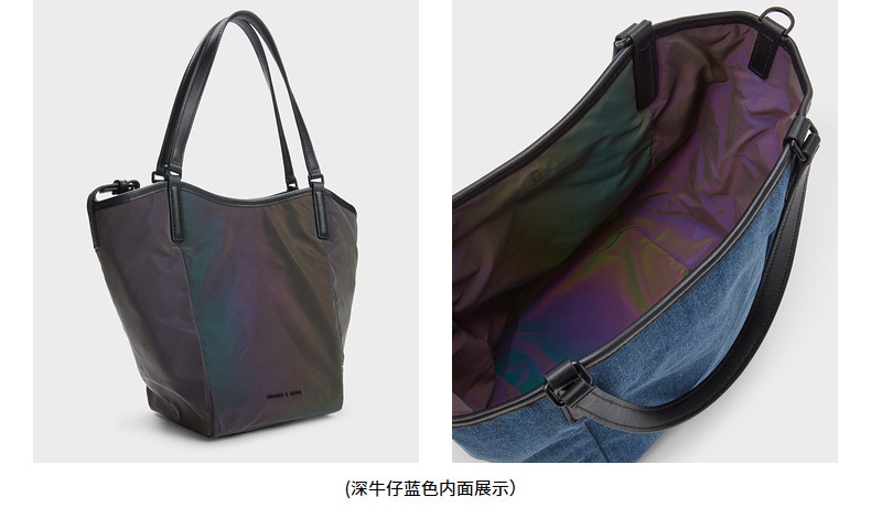 Сумка charles&keith23秋新款ck2-30782201大容量双面设计单肩托特包女 &