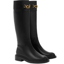 CHARLESKEITH autumn and winter womens boots CK1-90580171 retro metal zipper high boots for women