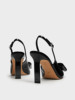 Charles&Keith25 Autumn New Model Sl1-60280488 Elegant Pointed Toe Bow High Heel Sandals Wedding Shoes