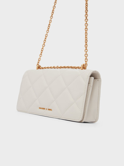 CHARLES&KEITH女包CK6-10680924单肩菱格链条钱包