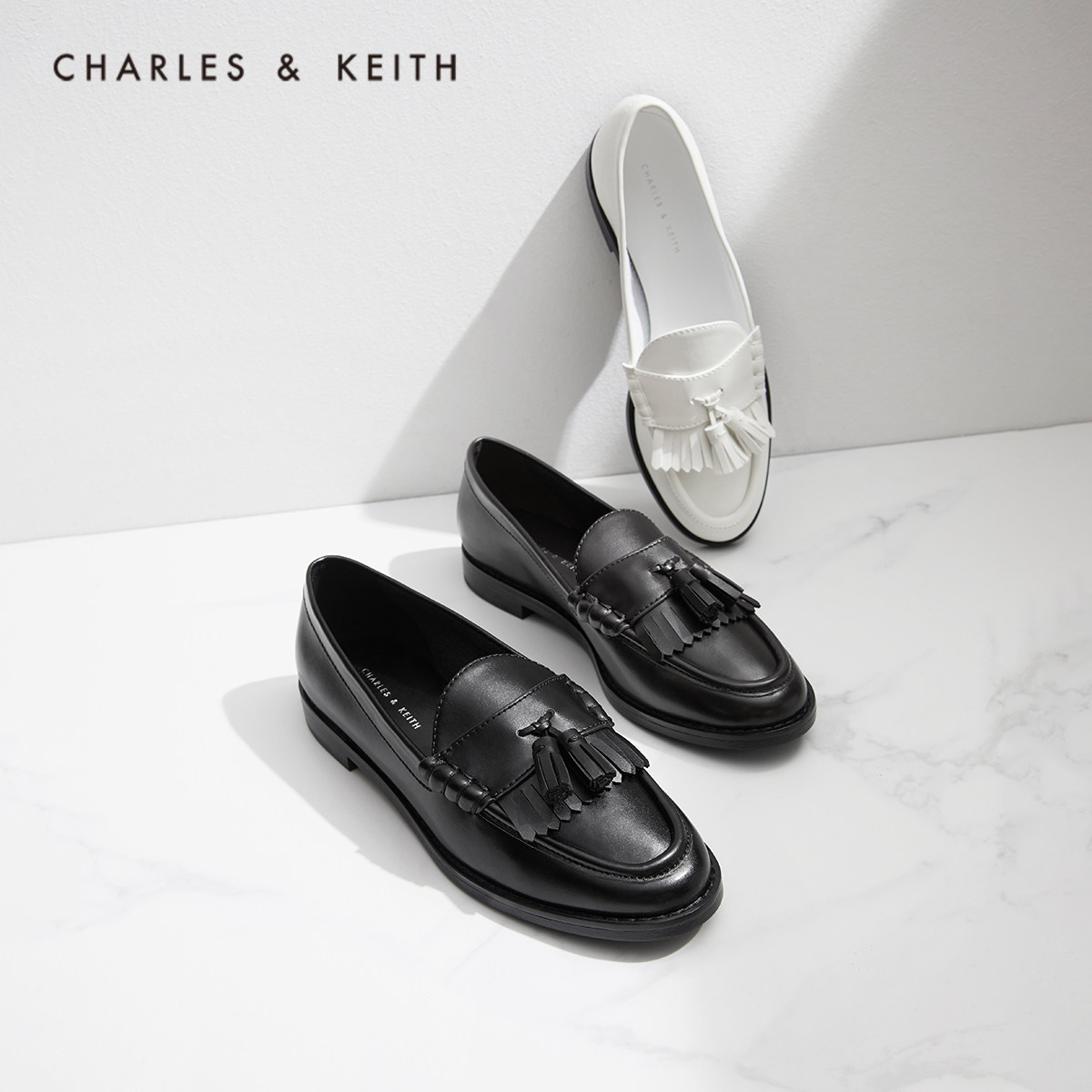 CHARLES & KEITH2021 spring new CK1-70360132 Lady tassel decoration low-heel loafers