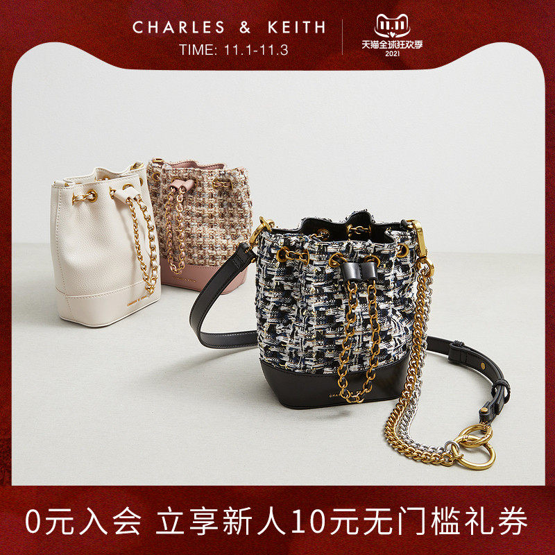 (Double 11 pre-sale) CHARLES & KEITH new CK2-10781583 ladies chain shoulder bucket bag