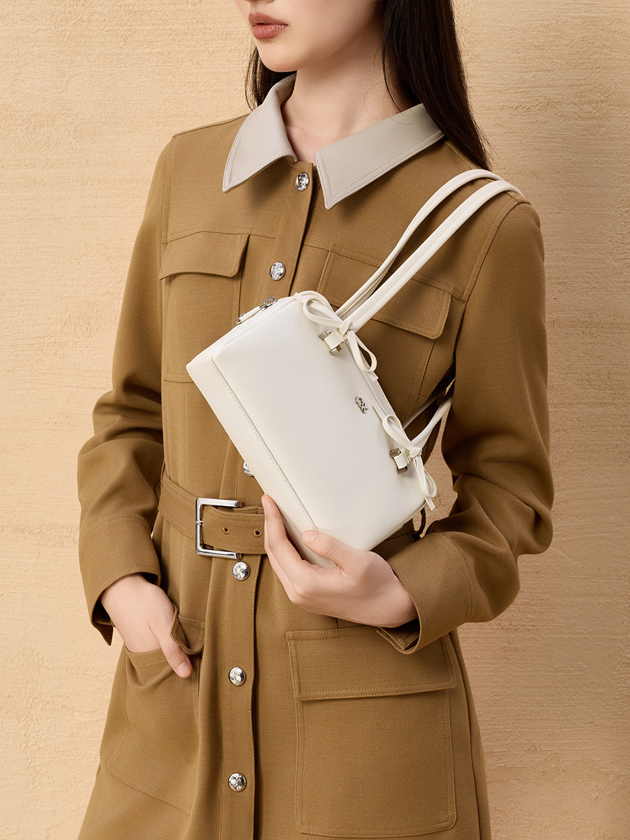 Charles&Keith25 Autumn New Model Sl2-20681234 Bowknot Long Strap Underarm Bag Pillow Bag