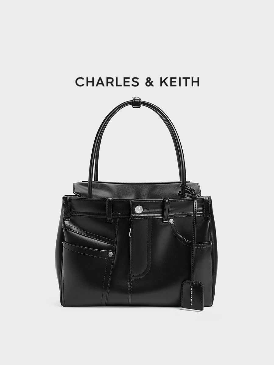 Charles&Keith25 Winter New Model Ck2-30671795 Deconstructed Design Large-Capacity Tote Bag
