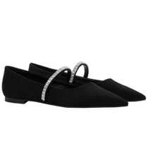 CHARLESKEITH summer womens shoes CK1-70900498 bright diamond pointed toe flat shoes for women