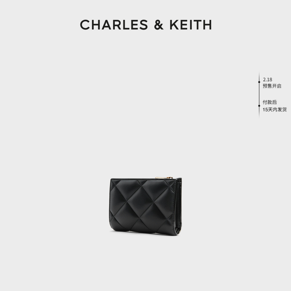 CHARLES&amp;KEITH 春 レディースバッグ CK6-50770524-2 ソフトダイヤモンド マルチカード ショートウォレット 女性