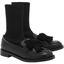 CHARLESKEITH autumn and winter womens shoes CK1-90380134 womens bow Lok Fu style elastic boots womens shoes