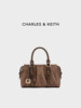 Charles&Keith25 Winter New Model Ck2-30671820-1 Retro Suede Small Square Bag Boston Bag