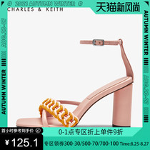  CHARLESKEITH WOMENS SHOES CK1-60480011 WOVEN TRIPPING BELT OPEN TOE HIGH HEEL SANDALS