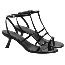 CHARLESKEITH24 new summer style CK1-60361523 simple one-word buckle thin strap high-heeled sandals for women