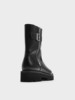 Charles&Keith25 New Autumn Collection Ck1-90920160 Round Toe Thick-Soled Zipper Belt Buckle Motorcycle Short Boots