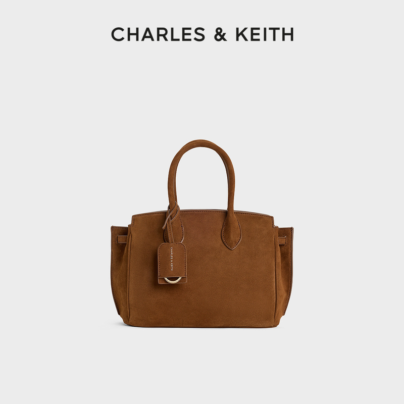 Charles&Keith26 Autumn New Model Ck2-30782934-1 Vintage Suede Large Capacity Tote Commuter Bag