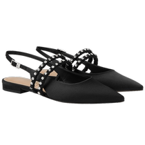 CHARLESKEITH24 summer new style SL1-71790030 pointed toe flat bottom diamond strap sandals for women