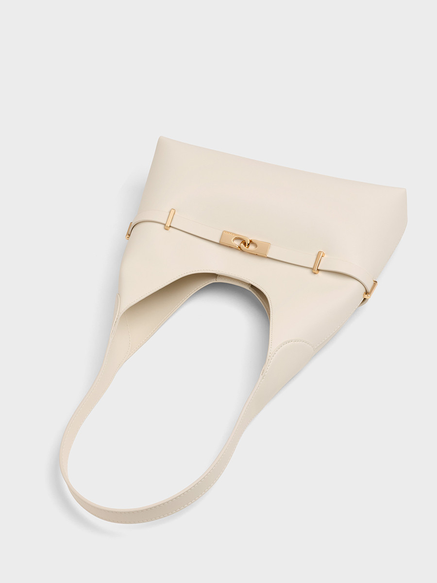 Charles&Keith25 New Autum Collection Ck2-40271621 Belt Buckle Simple Shoulder Underarm Bag