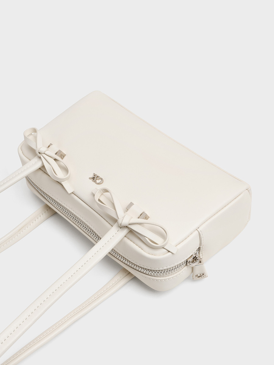 Charles&Keith25 Autumn New Model Sl2-20681234 Bowknot Long Strap Underarm Bag Pillow Bag