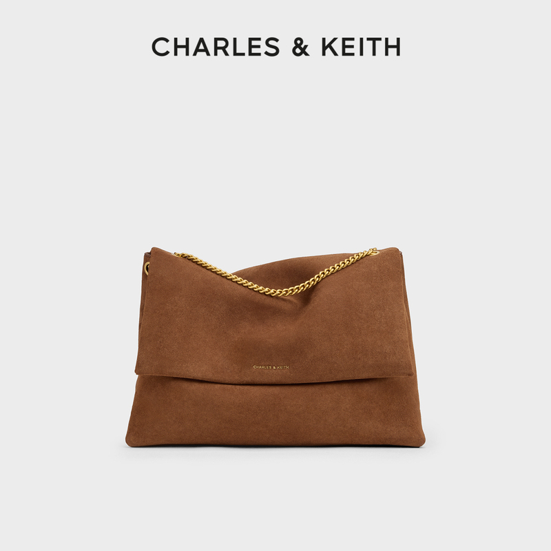 Charles&Keith26 Autumn New Model Ck2-20271514-1 Large Capacity Suede Simple Flap Underarm Bag Charles&Keith26 Autumn New Model Ck2-20271514-1 Large Capacity Suede Simple Flap Underarm Bag