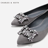 Charles & Keith Single Shoes CK1-70390149 бархатный пирог с алмазным кубиком.