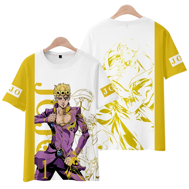 Футболка с короткими рукавами Jojo's wonderful adventure Peripheral anime -sleeved T -shirt Juruno Qiao Baba Kashi Yangge Star болезненная одежда