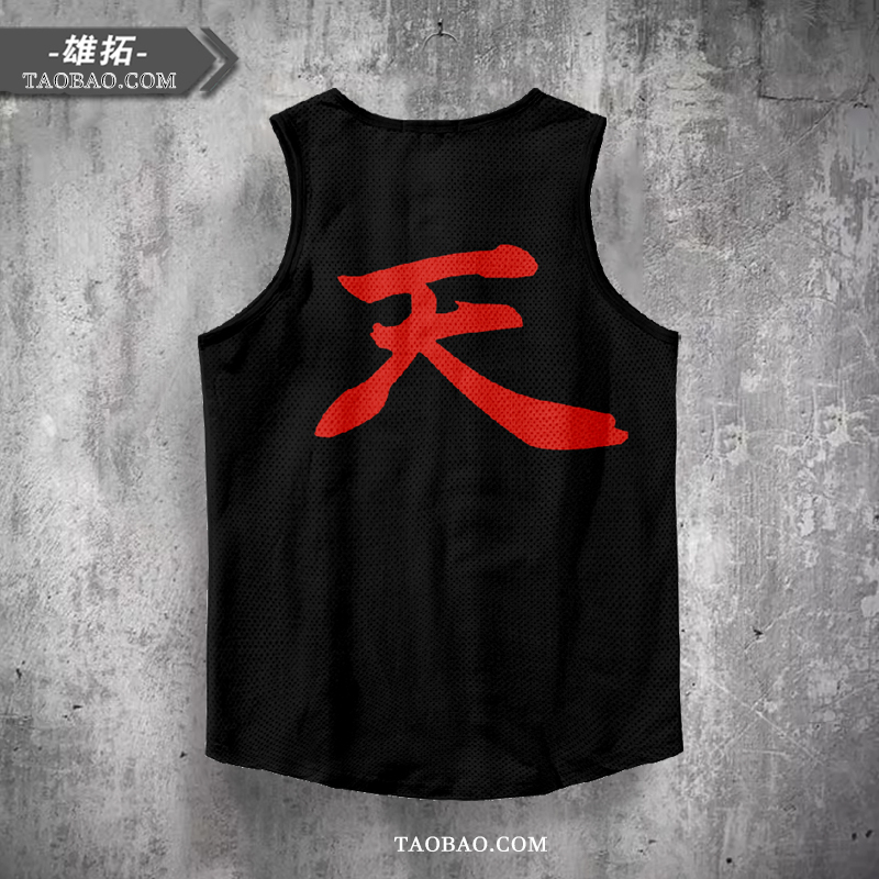 Street Fighter Akuma Tank Top Sleeveless Quick-Dry Mesh Sports Casual Clothing Game Merchandise Rashguard