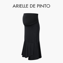 French ARIELLE DE PINTO maternity wear summer high-waist belly-supporting fishtail skirt black skirt