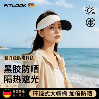 Summer Sun Protection Hat for Women with Large Brim, Open-Top Sun Hat, Foldable Sun Hat with Integrated Cooling Effect and Uv Protection