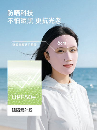 Sun protection mask full face for women with UV protection for driving, running and cycling, new style ice silk leaking mouth and nose breathable face kini