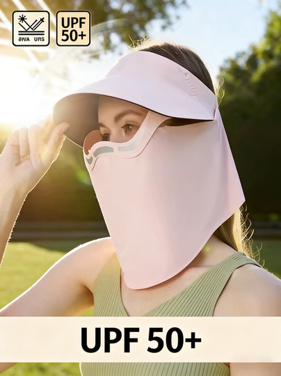 New magnetic mask sun protection hat for women summer anti-UV sun hat empty top hat full face sun protection mask for men