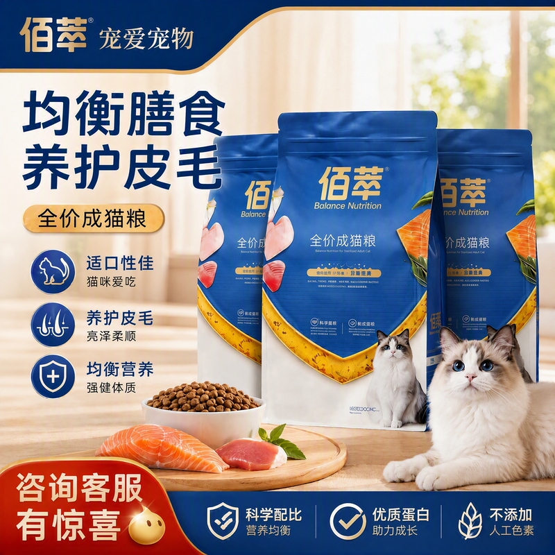 Baicui Cat Food with Salmon Oil, High-Protein Nutritious Cat Staple Food for Adult and Young Cats, Stray Cats, and Pets, All-Purpose Complete Food Baicui Cat Food with Salmon Oil, High-Protein Nutritious Cat Staple Food for Adult and Young Cats, Stray Cats, and Pets, All-Purpose Complete Food